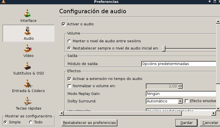 Configuracion de vlc