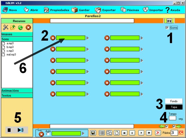 captura do formulario para crear parellas con sons.