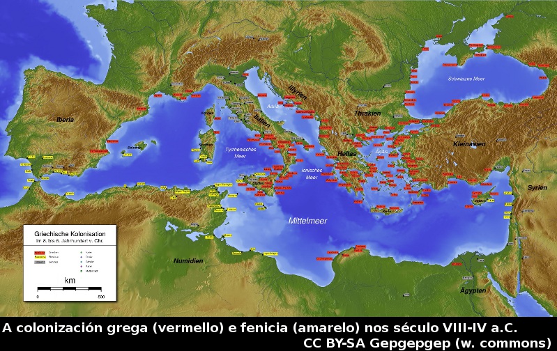 Colonias no Mediterráneo