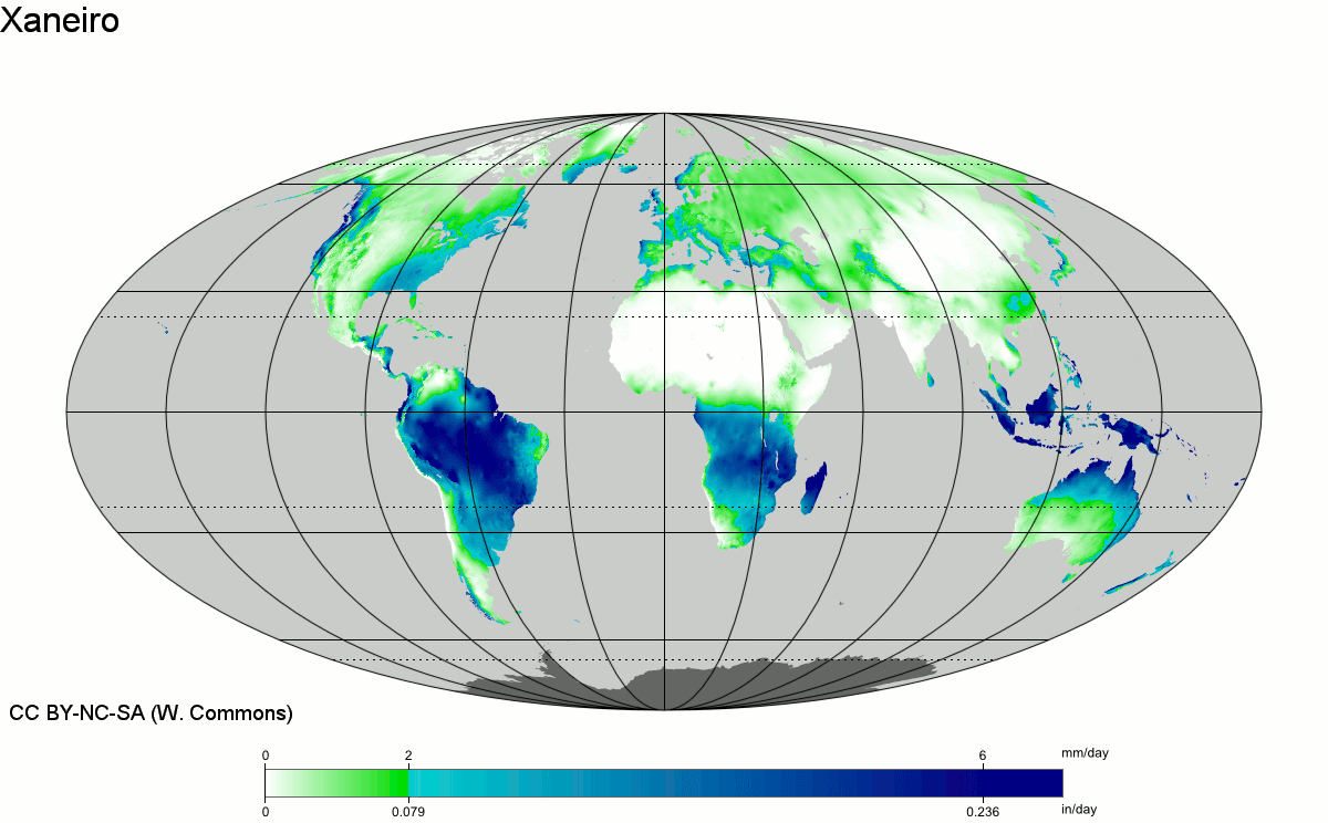 precipitacións mundiais