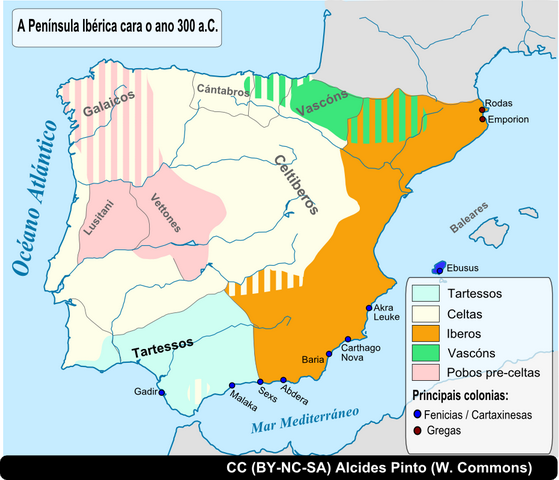 A Península Ibérica no ano 300 a.C.