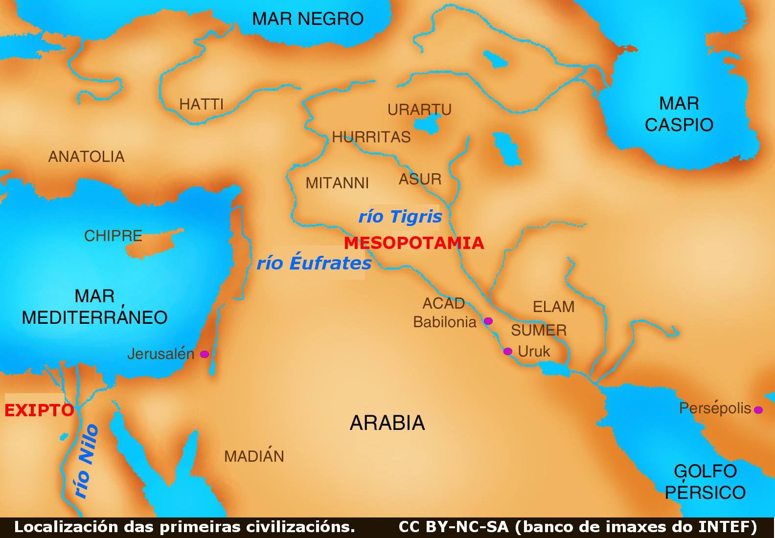 Mapa de Mesopotamia