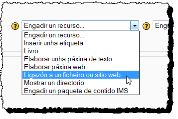 Ligazón a un ficheiro ou sitio web
