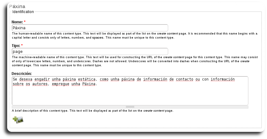 Tipo de contido: Páxina