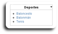 Bloque de menú publicado