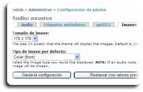 Tamaño da imaxe do audio