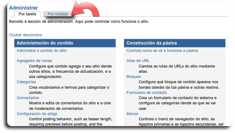 administrar por módulo administrar por módulo