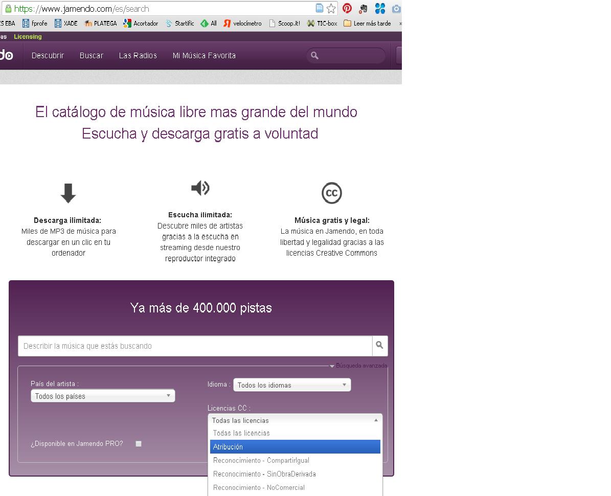 Jamendo_Escoitar_Buscar_BúsquedaAvanzada_LicenciasCC