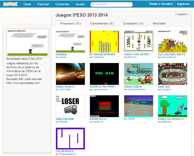 Juegos Scratch de San José Jesuitas 3º ESO