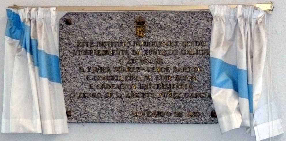 Placa da inauguración oficial