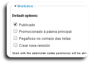 Opcións por defecto Opcións por defecto