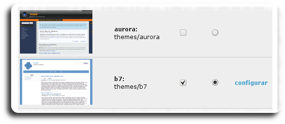Opción de configuración de plantillas Opción de configuración de plantillas