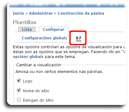 Configurar plantilla B7 Configurar plantilla B7