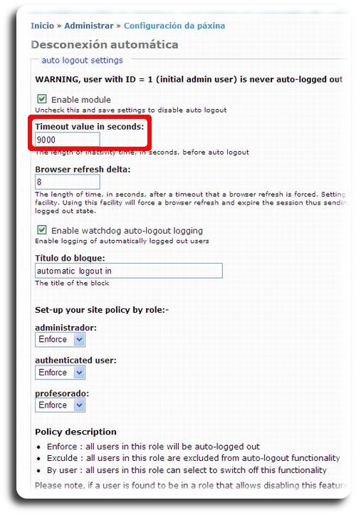 Desconexión automática Desconexión automática