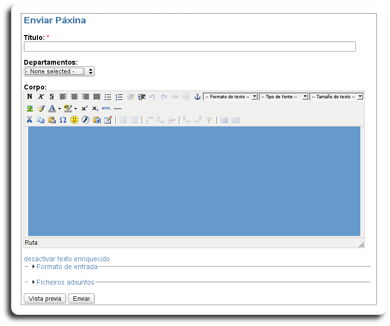 Ficha de contido tipo Páxina Ficha de contido tipo Páxina