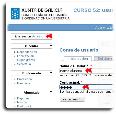 Acceso ao curso de prácticas Acceso ao curso de prácticas