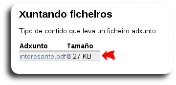 Ficheiro adxunto listado ao pé do contido Ficheiro adxunto listado ao pé do contido