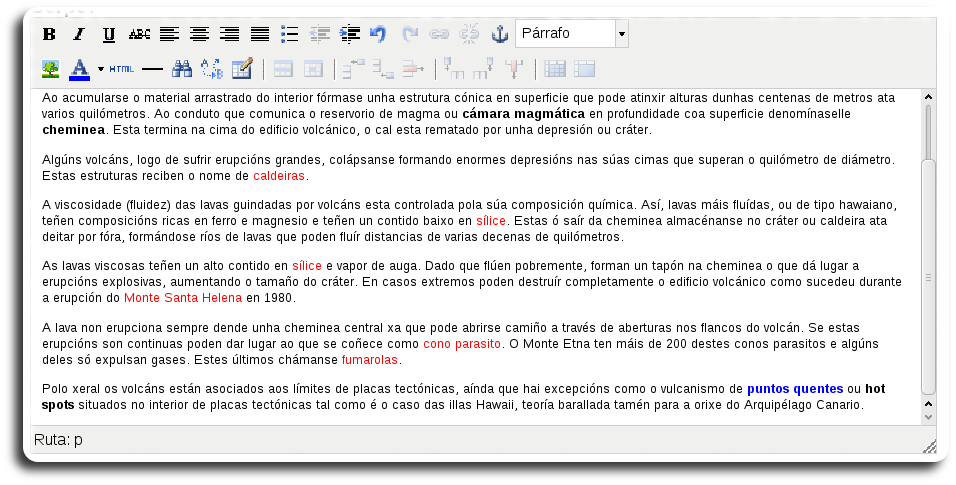 Texto enriquecido Texto enriquecido