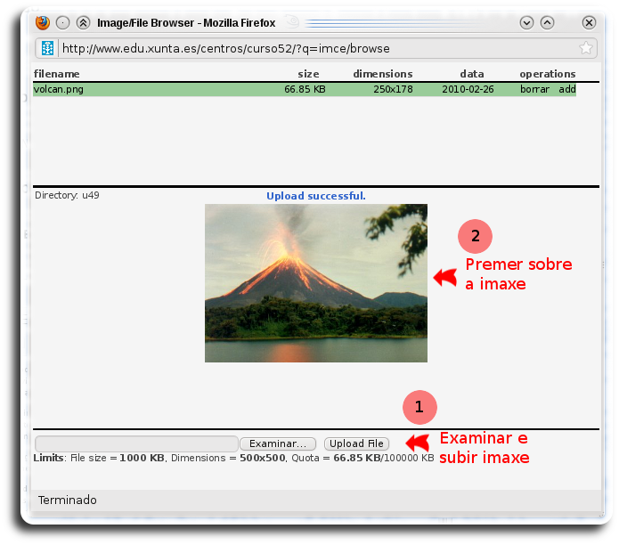 Seleccionar imaxe a empregar Seleccionar imaxe a empregar