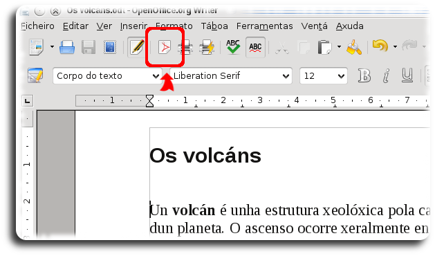 Botón de creación de PDF en Writer (OpenOffice) Botón de creación de PDF en Writer (OpenOffice)