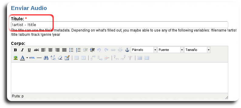 Título de audio Título de audio