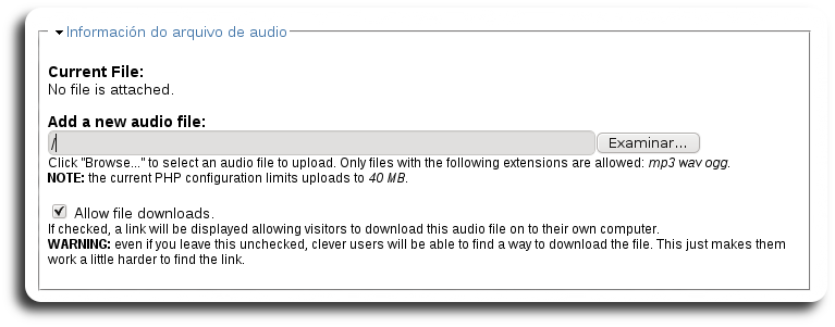 Arquivo de audio Arquivo de audio