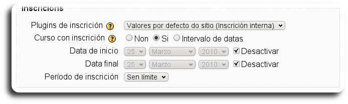Inscricións Inscricións