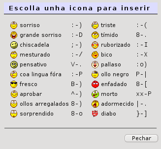 Cadro de emoticóns