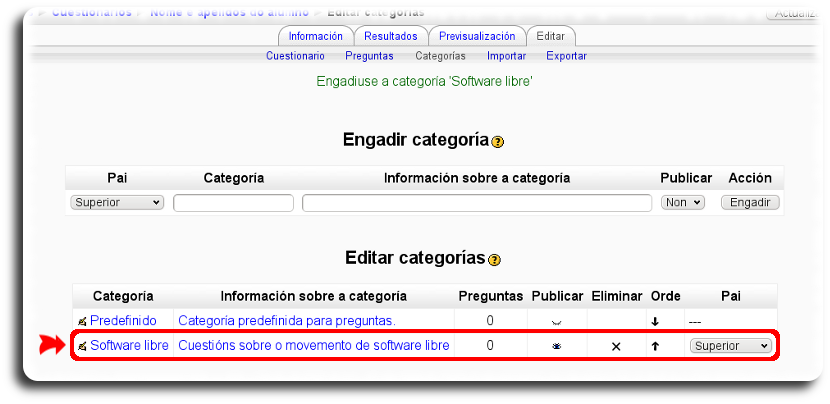 Categoría creada Categoría creada