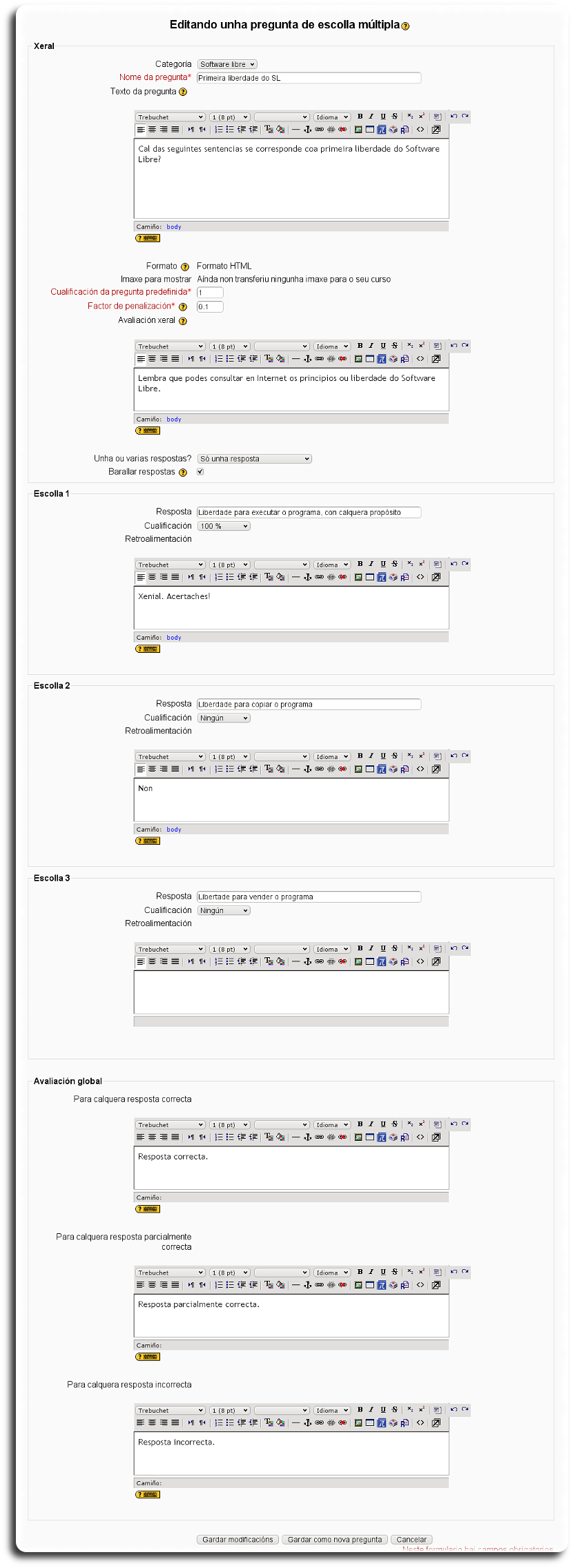 Escolla múltipla: resposta única Escolla múltipla: resposta única