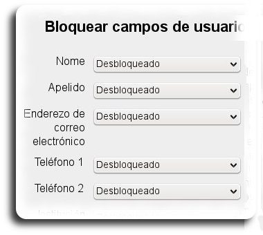 Bloquear campos Bloquear campos