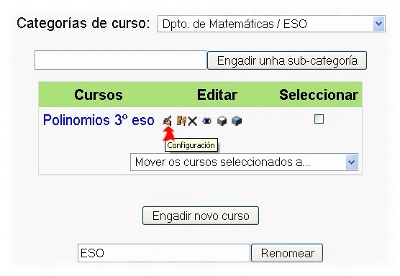 Configurar o formato dun curso