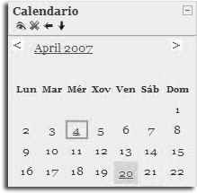 Bloque calendario Bloque calendario