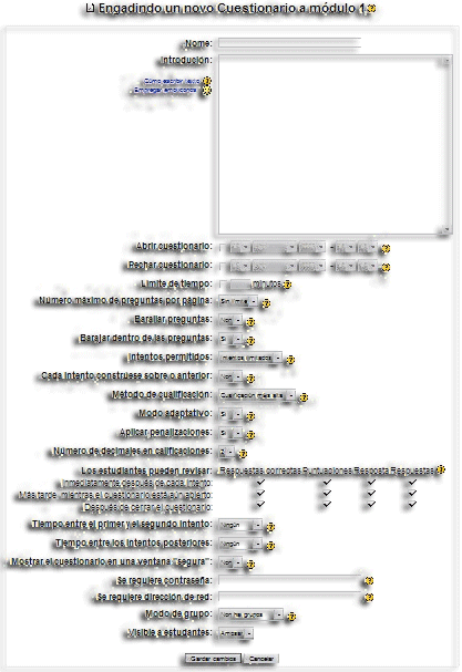 Configurar cuestionario