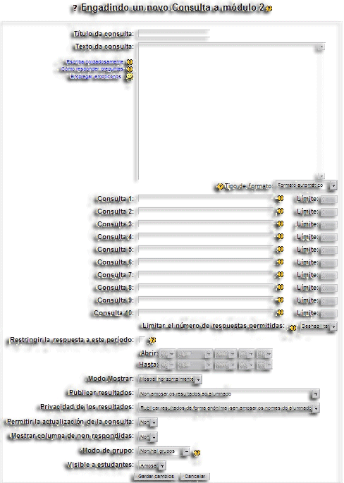 Formulario de configuración de consulta Formulario de configuración de consulta