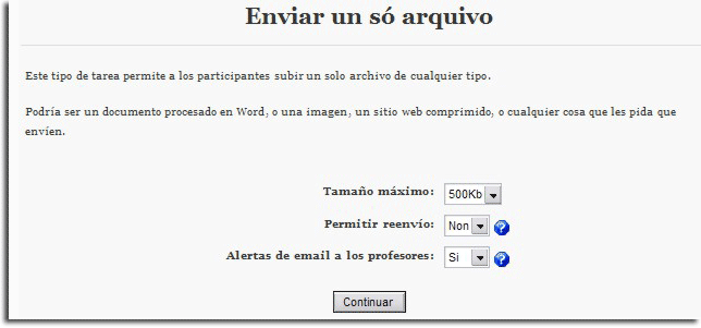 Enviar un so arquivo Enviar un so arquivo