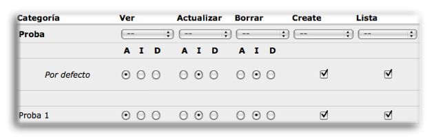 Configuración para usuario anónimo