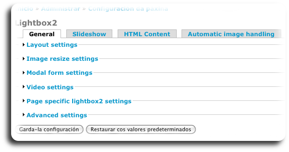 CONFIGURACIÓN LIGHTBOX