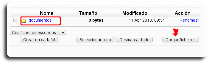 amosar cartafol amosar cartafol
