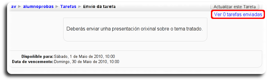 Tarefa creada Tarefa creada