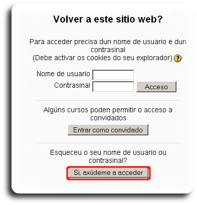 Bloque para rexistrarse introducción o usuario e contrasinal Bloque para rexistrarse introducción o usuario e contrasinal