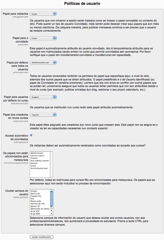 políticas de usuario políticas de usuario
