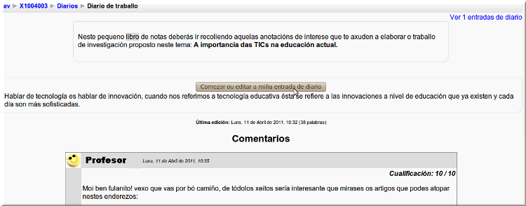 Diario, entrada Diario, entrada