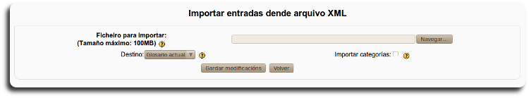 glosario, importar glosario, importar