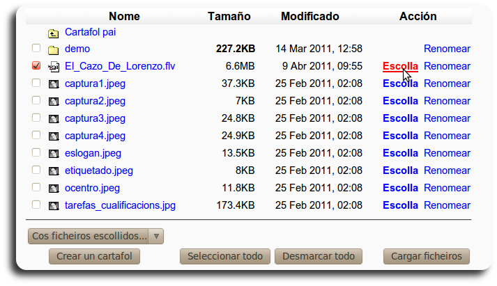 escoller arquivo de video escoller arquivo de video