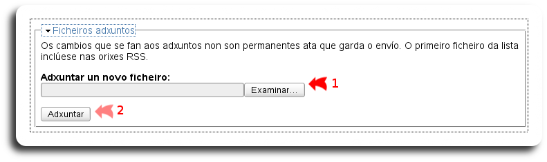 Ficheiros adxuntos Ficheiros adxuntos