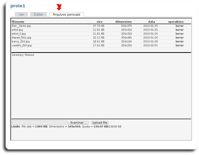 Arquivos persoais Arquivos persoais