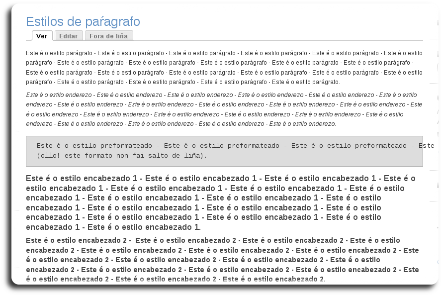 Estilos de parágrafo Estilos de parágrafo