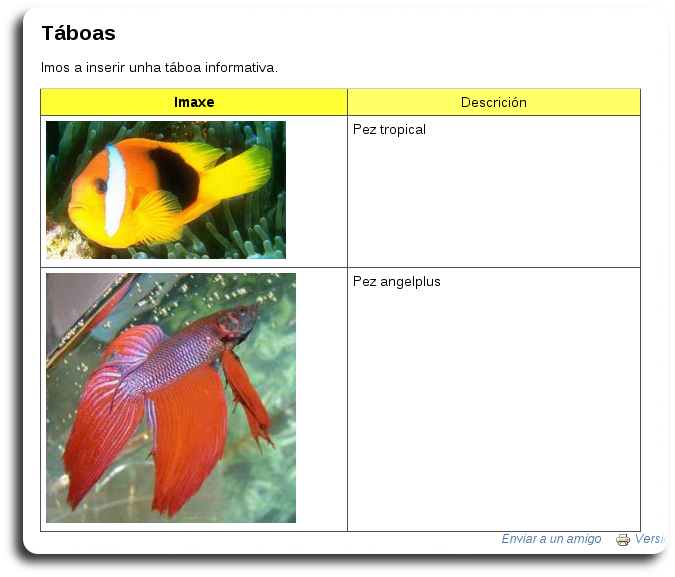Táboa finalizada: presentación en tema B7 Táboa finalizada: presentación en tema B7