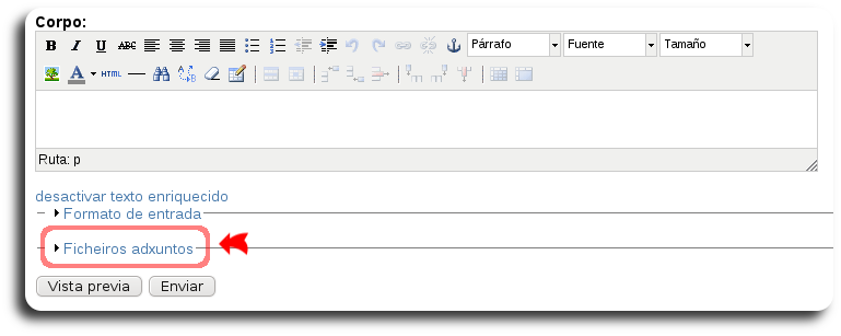 Ficheiros adxuntos Ficheiros adxuntos